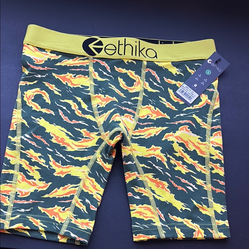Ethika Flame Pattern Boxer Briefs - Green and Yellow